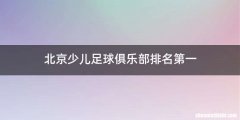 北京少儿足球俱乐部排名第一