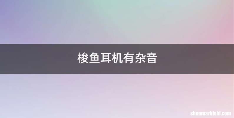 梭鱼耳机有杂音