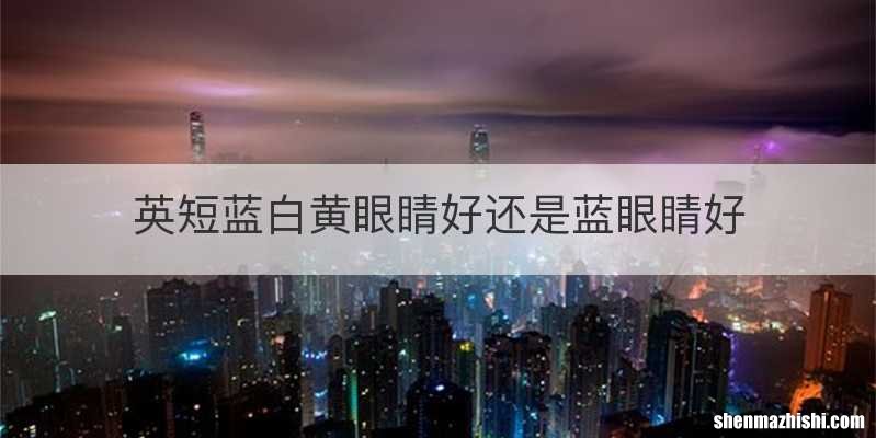 英短蓝白黄眼睛好还是蓝眼睛好