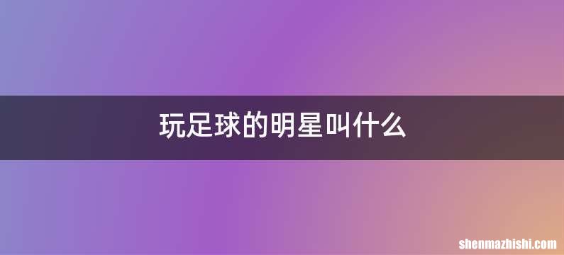玩足球的明星叫什么