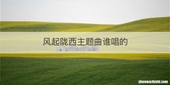 风起陇西主题曲谁唱的