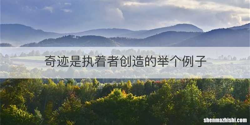 奇迹是执着者创造的举个例子