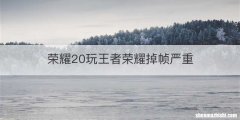 荣耀20玩王者荣耀掉帧严重
