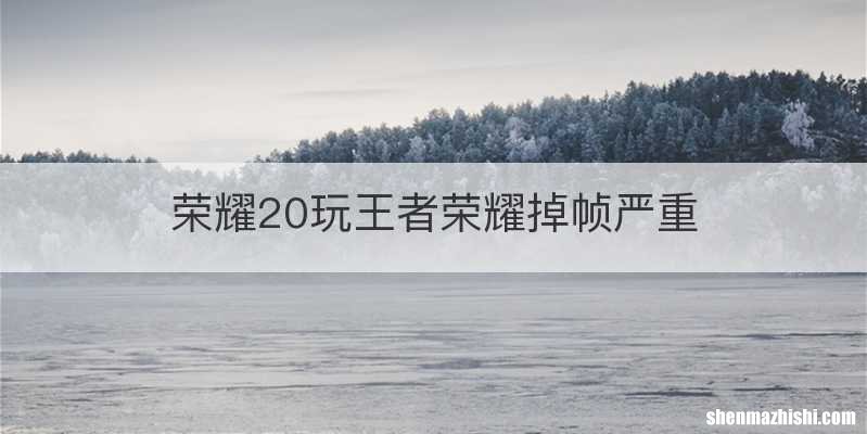 荣耀20玩王者荣耀掉帧严重