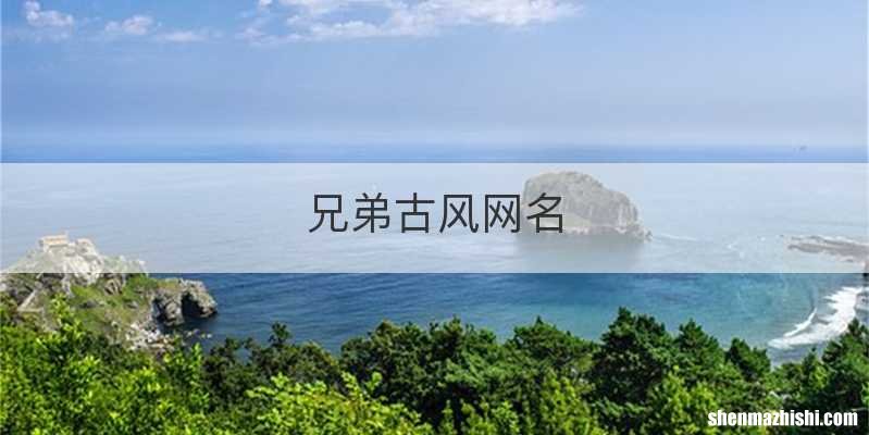 兄弟古风网名