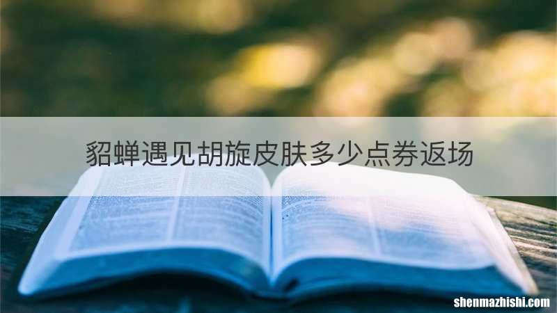 貂蝉遇见胡旋皮肤多少点券返场