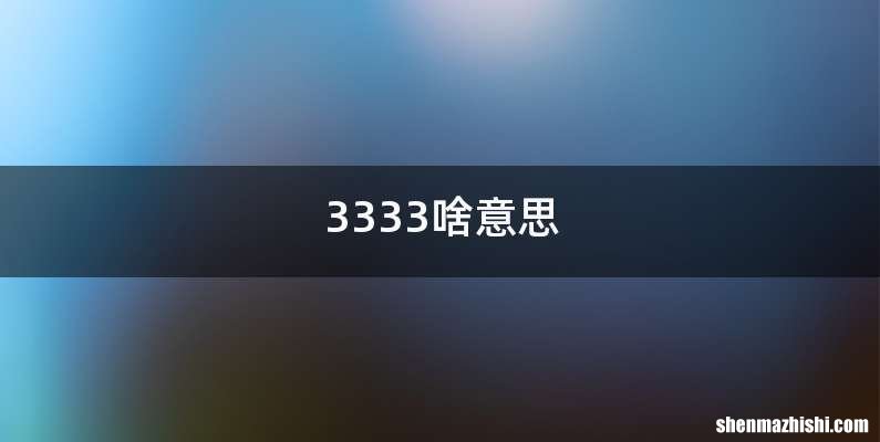 3333啥意思
