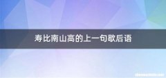 寿比南山高的上一句歇后语