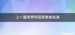 上一届世界杯冠军榜排名表