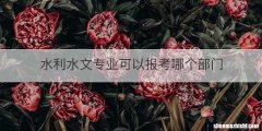 水利水文专业可以报考哪个部门