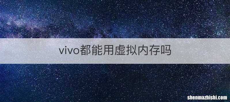 vivo都能用虚拟内存吗