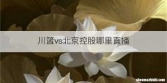 川篮vs北京控股哪里直播