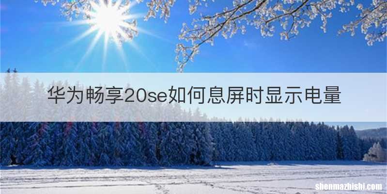 华为畅享20se如何息屏时显示电量