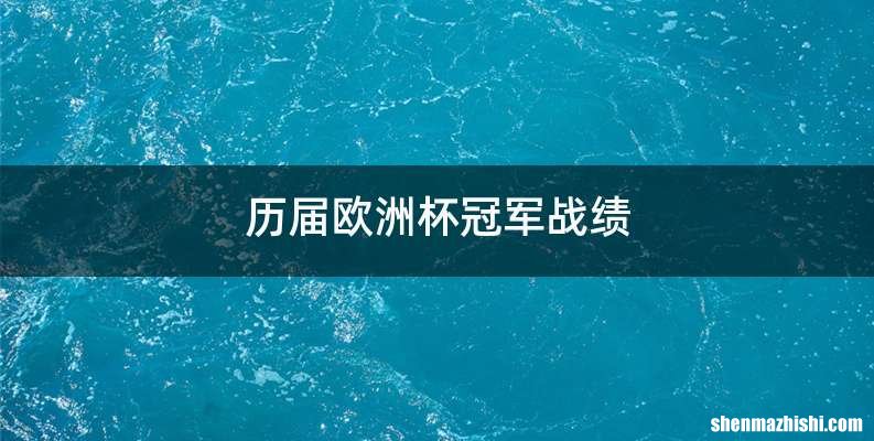 历届欧洲杯冠军战绩