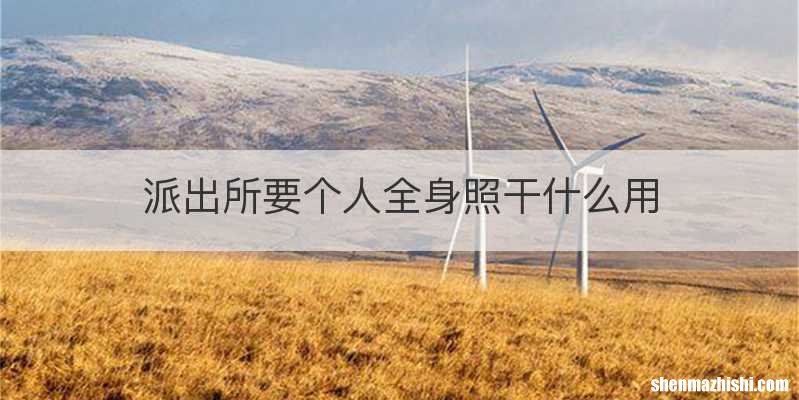 派出所要个人全身照干什么用