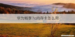 华为畅享7c内存卡怎么用