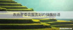 表扬居委会服务好的锦旗标语