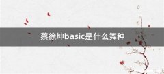 蔡徐坤basic是什么舞种