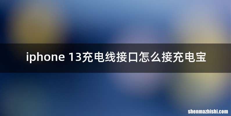 iphone 13充电线接口怎么接充电宝