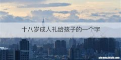 十八岁成人礼给孩子的一个字