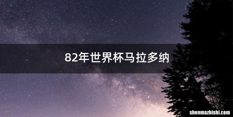 82年世界杯马拉多纳