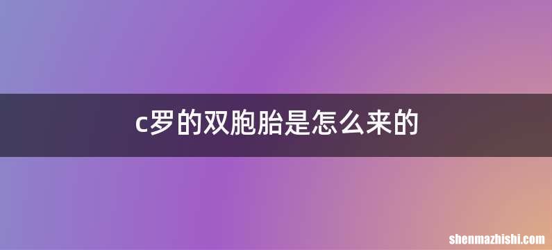 c罗的双胞胎是怎么来的