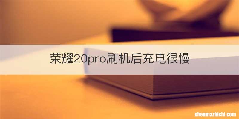 荣耀20pro刷机后充电很慢