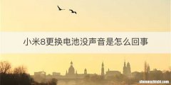 小米8更换电池没声音是怎么回事
