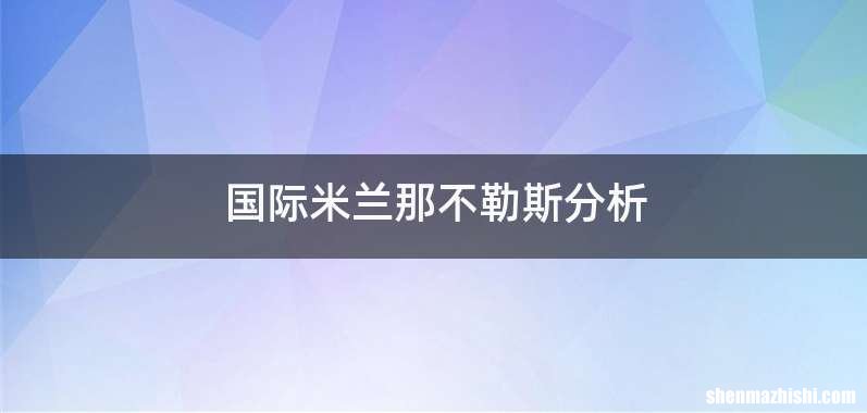 国际米兰那不勒斯分析