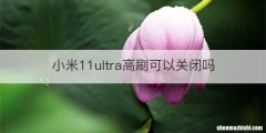 小米11ultra高刷可以关闭吗