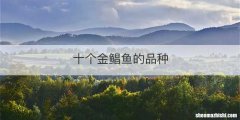 十个金鲳鱼的品种