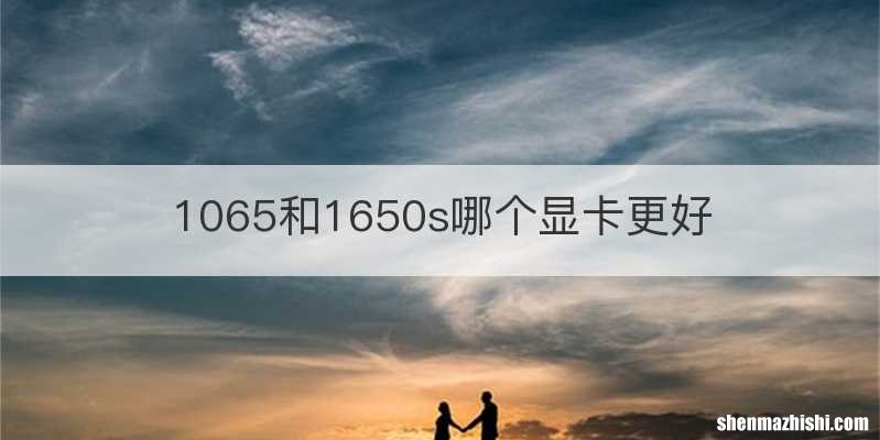 1065和1650s哪个显卡更好