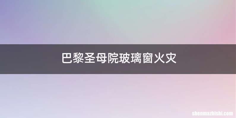 巴黎圣母院玻璃窗火灾