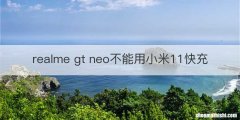 realme gt neo不能用小米11快充