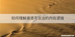 如何理解道德与法治的内在逻辑