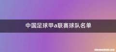 中国足球甲a联赛球队名单