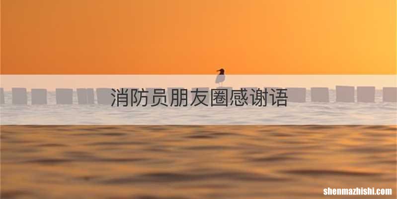 消防员朋友圈感谢语
