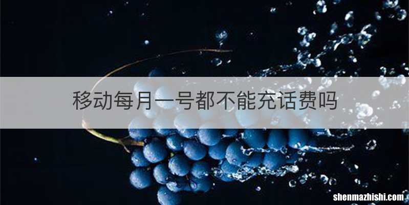 移动每月一号都不能充话费吗