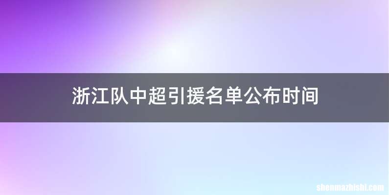 浙江队中超引援名单公布时间
