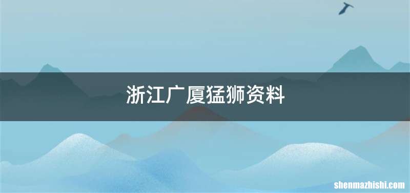 浙江广厦猛狮资料