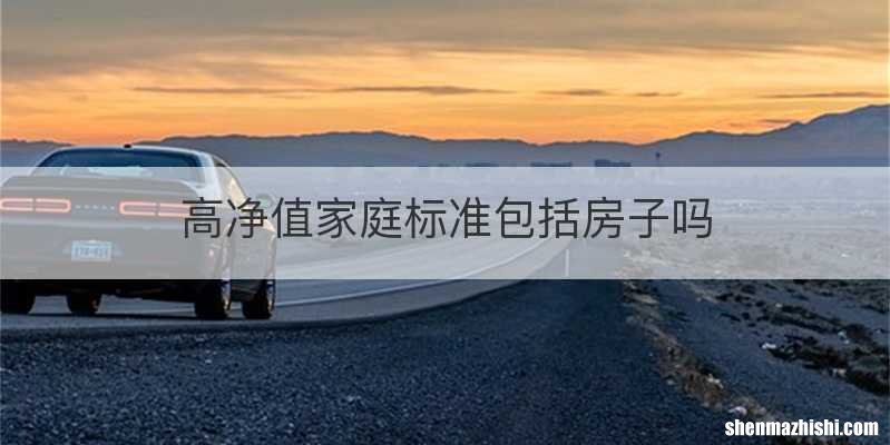 高净值家庭标准包括房子吗