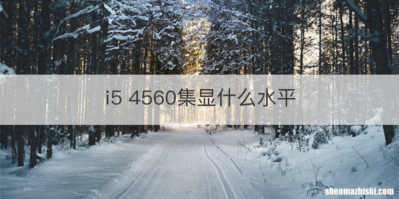 i5 4560集显什么水平