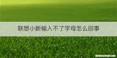 联想小新输入不了字母怎么回事