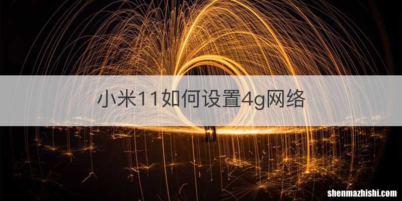 小米11如何设置4g网络