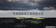 苹果美版是不是就是水货