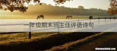 一年级期末班主任评语诗句