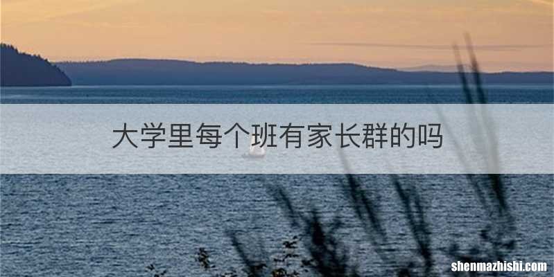 大学里每个班有家长群的吗