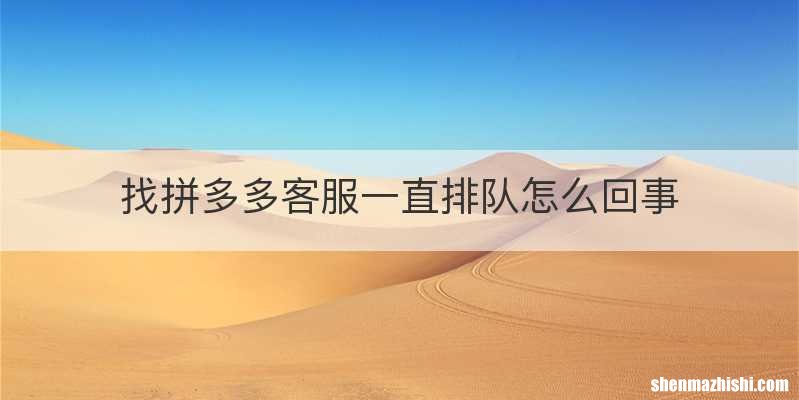 找拼多多客服一直排队怎么回事