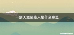 一别天涯陌路人是什么意思