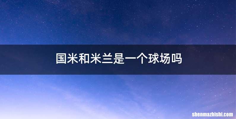 国米和米兰是一个球场吗